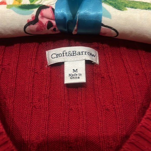 Croft and barrow size medium red beautiful sweater half sleeved - Picture 2 of 5